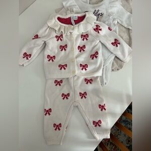 Janie and Jack Baby Girl knit 2 piece set 3–6M Seasonal fall Christmas holiday